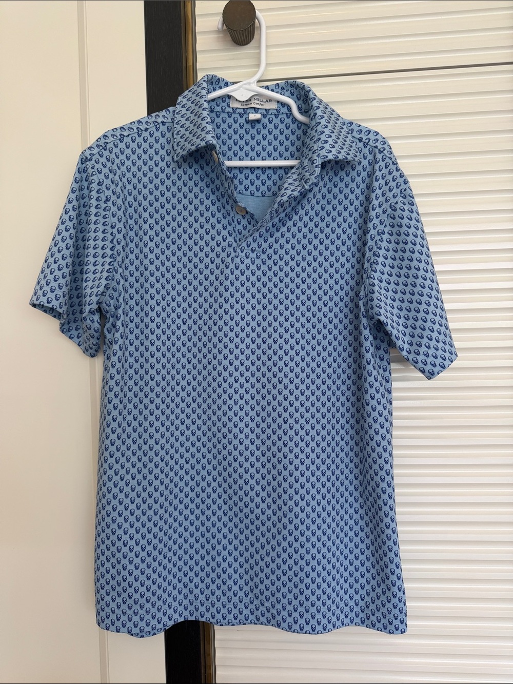 Vineyard Vines Boys Light Blue Paisley-Print Short-Sleeve Golf Polo